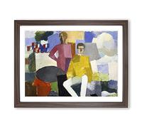 The Fourteenth Of July By Roger De La Fresnaye Classic Painting Framed Print | A4 Walnut Framed Wall Art | Ready to Hang | Classic Historical Picture | Living Room Bedroom Lounge Office