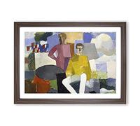 The Fourteenth of July by Roger De La Fresnaye Framed Print | A2 Walnut Framed Wall Art | Ready to Hang | Modern Nature Picture | Living Room Bedroom Lounge Office