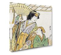 The Fourth Iwai Hanshiro by Katsukawa Shunsho Asian Japanese Canvas Wall Art Print Ready to Hang, Framed Picture for Living Room Bedroom Home Office Décor, 14x14 Inch (35x35 cm)