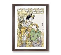 The Fourth Iwai Hanshiro By Katsukawa Shunsho Asian Japanese Framed Wall Art Print, Ready to Hang Picture for Living Room Bedroom Home Office Décor, Walnut A3 (34 x 46 cm)