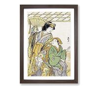 The Fourth Iwai Hanshiro by Katsukawa Shunsho Framed Print | A2 Walnut Framed Wall Art | Ready to Hang | Modern Nature Picture | Living Room Bedroom Lounge Office