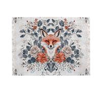 The Fox Blends Into The Flowers Wooden Puzzle 500 Piece Jigsaw Puzzle For Adults Challenging Puzzle For Game Size 15"X20.4"