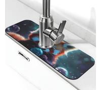 The Fox Playing with Bubbles Sink Splash Guard Faucet Mat, Kitchen Faucet Suction Pad,Faucet Handle Drip Catcher Tray Drying Mat for Bathroom (15" X 5.5" )