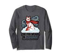 The Fox Wears A Scarf Stylized Illustration Swirling Wearing Long Sleeve T-Shirt