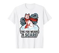 The Fox Wears A Scarf Stylized Illustration Swirling Wearing Value Graphic T-Shirt