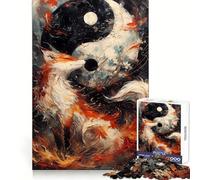 The Fox Yin And Yang 1000 Pieces Puzzles for Teenagers Boost Recall Relaxing Fun Accurate Edge Thoughtful Gift (38x52cm)