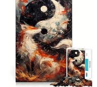 The Fox Yin And Yang 1000 Pieces Puzzles for Teenagers Boost Recall Relaxing Fun Accurate Edge Thoughtful Gift (38x52cm)