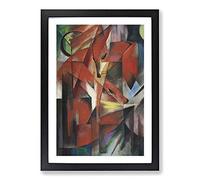 The Foxes by Franz Marc Framed Wall Art Print A2 Black