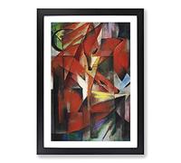 The Foxes by Franz Marc Framed Wall Art Print A2 Black