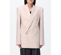 THE FRANKIE SHOP Slim Fit Double-Breasted Wool Blend Blazer with Peak Lapels - Size: XS - female