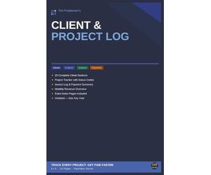 The Freelancer's Client & Project Log: Track Clients, Projects, Invoices & Payments - Undated Planner for Independent Contractors