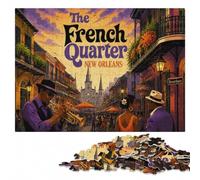 The French Quarter New Orleans Jazz Poster Jigsaw Puzzle, 500 Pieces | Adult Jigsaw Puzzle - screen-free home activity during indoor leisure.