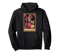The Frenchie Mom Tarot Card Pink Flowers Cute French Bulldog Pullover Hoodie
