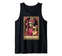 The Frenchie Mom Tarot Card Pink Flowers Cute French Bulldog Tank Top