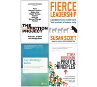 The Friction Project, Key Strategy Tools, Fierce Leadership & The Profits Principles 4 Books Collection Set