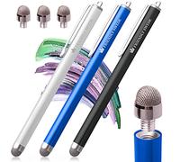 The Friendly Swede Bundle of 3 x Hybrid Touchscreen Stylus with replaceable microfibre Tips schwarz, dunkelblau, weiß