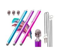 The Friendly Swede Capacitive Stylus Pen for Touchscreens - Replaceable Micro Fiber Mesh Tip Styli. Lanyards, Cleaning Cloth and Replacement Tips included. (3 Pack)