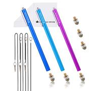 The Friendly Swede Extra Long Replaceable Fiber Tip Stylus 18,5cm, Premium XXL Micro-Knit Capacitive Stylus Pens + Elastic Tether Lanyards & Spare Tips