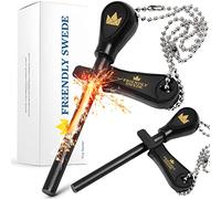 The Friendly Swede Ferrocerium Survival Lighter with Comfortable Grip, Perfect for Camping and Hiking (Set of 2 Firestarters), black