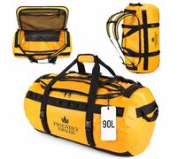 The Friendly Swede Water-Resistant Duffle Bag Backpack, 500D PVC,90L Yellow