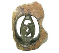 The Friendly Trading Co African Shona Sculpture in Serpentine Dancing Lovers Eternal Love Dancers 7 inch / 17 cm African Art