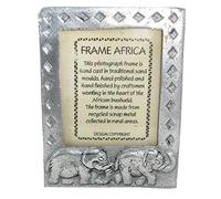 The Friendly Trading Co Frame Africa Hand Cast African Photo Frame made fro Recycled Metal for small 3 x 4in Photo (Elephant (for 4 x 3 in photo))