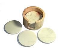 The Friendly Trading Co Hand Crafted Set of 6 Drinks Coasters Fair Trade Soapstone Smooth or Patterned (Natural)