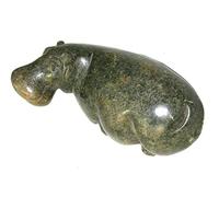 The Friendly Trading Co Hippo Sculpture in Serpentine Stone by Shona Tribe of Zimbabwe 10 cm with Storycard