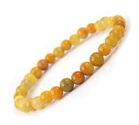 The Frienemy Aabharan Yellow Jasper Crystal Stone Bracelet - 6 mm Bead, Natural Round Shape, Handmade & Stretchable