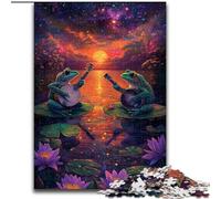 The Frog Band at Sunset 1000 Pieces Jigsaw Puzzle for Adults& Teens, Stress Reliever Staycation Kill Time Enhance Love between Couples (50x75cm)