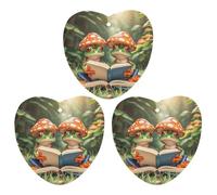 The Frog Family Is Reading Car Air Freshener, 3 Pcs Love form Hanging Air Freshener Cards, Long Lasting Fragrance Scented Cards for Car, Home, Office Gray-style