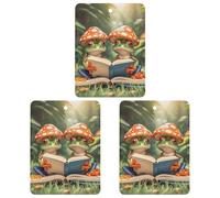 The Frog Family Is Reading Car Air Freshener, 3 Pcs Square Hanging Air Freshener Cards, Long Lasting Fragrance Scented Cards for Car, Home, Office White-style