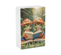 The Frog Family is Reading Cigarette Case - Waterproof & Crush Proof Cigarette Holder Case for 20 King Size Cigarettes, Portable Pocket Size Travel Box for Men & Women