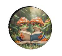 The Frog Family is Reading Spare Tire Cover, 24inch Oxford Wheel Protector Travel Accessories, Waterproof Dustproof Wheel Tire Covers for RV Jeep SUV Camper Truck