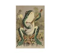 The Frog Who Plays The Piano Canvas Poster Wall Art Decor Print Picture Paintings for Living Room Bedroom Decoration 12x18inch(30x45cm)