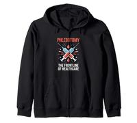 The Frontline Of Healthcare Funny Phlebotomist Zip Hoodie