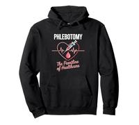 The Frontline Of Healthcare Phlebotomist Funny Phlebotomist Pullover Hoodie
