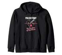 The Frontline Of Healthcare Phlebotomist Funny Phlebotomist Zip Hoodie
