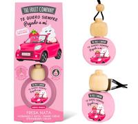The Fruit Company Car Air Freshener Strawberry Cream Absorbs Odors for Grille or Pendant 0% Alcohol with Natural Extracts