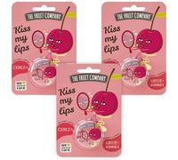 The Fruit Company Cherry Lip Balm | Moisturizes and Repairs with Butter and Shea Vitamin E | No Mineral Oils Kiss My Lips Pack of 3