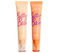 The Fruit Company Lip Butter Pack 2 Pack Lip Butter Balm | Peptide Hydration Vitamin E Jojoba and Shea | Lip Gloss Fruit Flavors (COCONUT ORANGE)