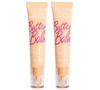 The Fruit Company Lip Butter Pack 2 Pack Lip Butter Balm | Peptide Hydration Vitamin E Jojoba and Shea | Lip Gloss Fruit Flavors (COCO)