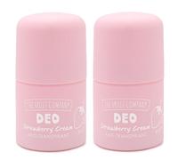 The Fruit Company Pack of 2 Deodorant Strawberry & Cream Roll On 50ml | Antiperspirant with Soothing Allantoin | Sweet and Creamy Scent | Protection Against Sweat and Bad Odor | Daily Use