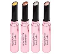 The Fruit Company Pack of 4 Facial Gelatin Stick Highlighters | Starlit Silver, Rosy Gem, Golden Girl and Brown Sugar | Jelly Highlighter with Soft and Shiny Texture | Glow Effect