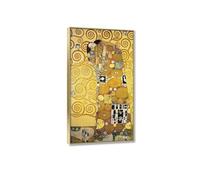 The Fulfillment resized by Klemt Canvas Wall Art Famous Paintings Print on Canvas Reproduction Fine Art Oil Paintings Landscape Artwork Picture For Living Room Decor 60x100cm24 x39 GoldFrame