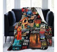 The Full Collection of Stephen King Books Flannel Blanket Lightweight Cozy Bed Blankets Soft Throw Blanket Fit Couch Sofa Suitable for All Season50 X40 (Tartan)