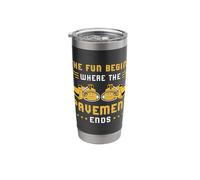 The Fun Begins Pavement Ends Construction Vehicles Bulldozer Stainless Steel Insulated Tumbler