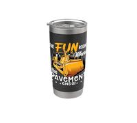 The Fun Begins Worker Site Construction Vehicles Bulldozer Stainless Steel Insulated Tumbler