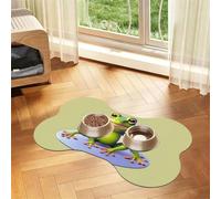 The funny frog doing yoga Bone Shaped Absorbent Dog Feeding Mat