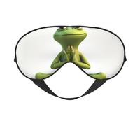 The Funny Frog Doing Yoga Eyes Sleep Mask Adjustable Strap Sleeping Eye Mask Light Blocking Blindfold Eye Sleep Shade Cover Bedtime Blackout Eyeshade for Yoga Nap Travel